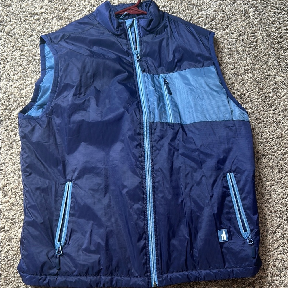 johnnie-O Blue Quilted Vest with High Collar
